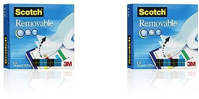 Scotch Magic Rotolo di Nastro Adesivo Trasparente e Rimovibile, Confezione Singola da 1 Pezzo, Dimensione Nastro Adesivo 19 mm x 32.9 m, Ottimo per Ufficio e Scuola (Confezione da 2)