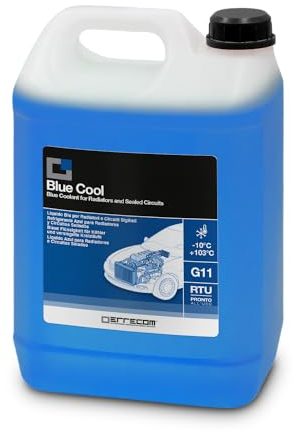 ERRECOM Blue Cool, Blue Coolant and Antifreeze -10°C/+103°C, Formulation with Nap Free inhibitor package, G11, Ready to Use, 5 Litre