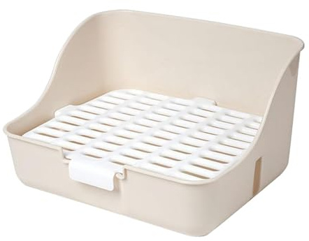 Colcolo Bac à litière pour Lapin, Toilettes, Plateau à Pipi Portable, Bassin Durable, Cage pour Animaux de Compagnie, entraîneur de Pot pour Petits Animaux, Blanc