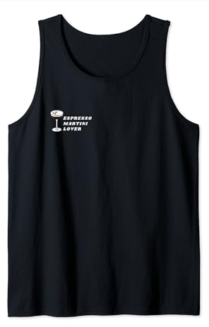 Espresso Martini Lover Verre Inscription italique Blanc Débardeur