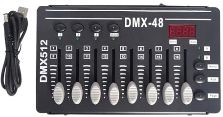Generic Controller Dmx Controller luce Dmx Controller Dmx 512 per feste Portatile con cavo USB Controller elettrico per palco per matrimoni
