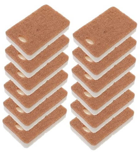 OKUMEYR 12St Küchenschwamm Plattenreinigungsschwamm Spülschwamm Schwämme Scheuerpads für Geschirr Schrubber zum Reinigen von Geschirr gefrostet Kratzfest Waschbecken Sisal