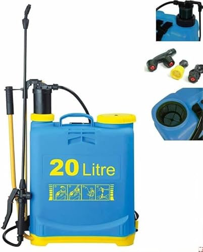 DEEJAAH® 20 Litre Knapsack Sprayer, Pump Action Manual Garden Sprayer with Adjustable Nozzle & Lockable Trigger - Weed Killer Pressure Spray - Ideal for Pesticides, Fungicides, Insecticides