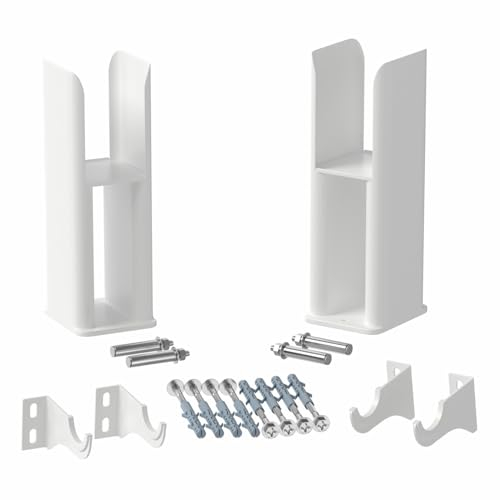 DuraTherm® Floor Mounting Radiator Leg Kit Feet Freestanding Supports for Double Flat Panel Radiators, White Finish