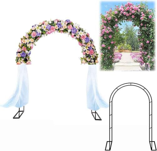 WCQSYY Arco De Jardin para Plantas Arco De Hierro Forjado para Plantas Trepadoras Arco De Rosales para Plantas Trepadoras,Blanca,W1.2M*H2.2M