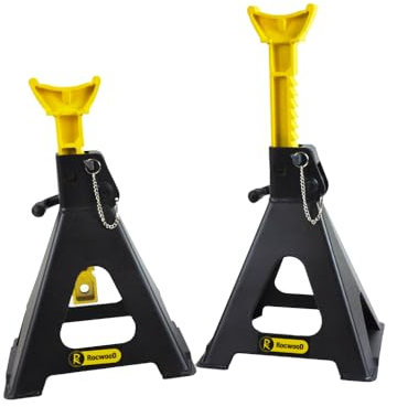 RocwooD Axle Stand 6 Tonne Ton Car Jack Ratchet Heavy Duty Repairing Tool Garage Workshop Safety Steel Lift Lifting Pair Of Stands