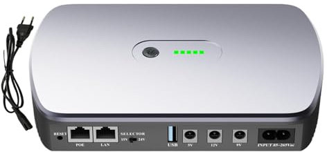 Fuente de alimentación ininterrumpida de, Fuente de alimentación ininterrumpida,Fuente de alimentación para cámara de Seguridad de 8800 mAh con PoE | UPS Compacto para enrutador, módem, cámara de seg
