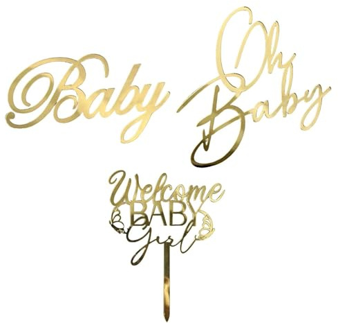 TVSVKWE 3 Pieces Of Cake Decorations, Baby Party Supplies, Cake Accessories, Simple Cake Decoration, Acrylic Cake Plug-In.