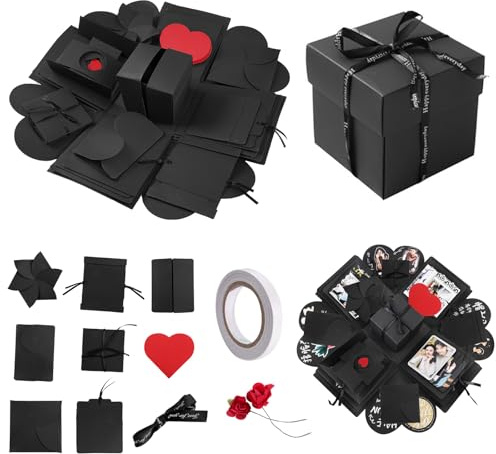 Scatola Foto Regalo, Sorpresa Diy Scatola Regalo Esplosiva, Confezione Regalo Foto Facile Da Montare con Le Istruzioni per Proposte Di Regalo, Anniversario, Compleanno, Natale, San Valentino