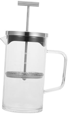 HOMOBABE Prensa Francesa De Vidrio Grueso Con Escala Transparente Cafetera Práctica Para Preparar Café o Tetera Casa Cafetera De Prensa Con Embolo Francesa