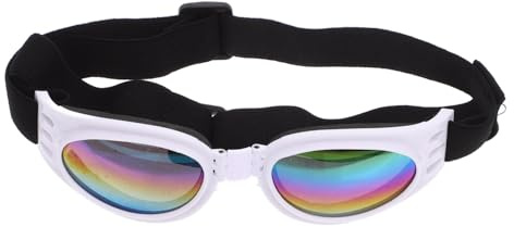 KOMBIUDA Winddichte Hundebrille für Kleine Rassen Verstellbare Uv Schutz Sonnenbrille mit Elastischem Band Faltbare Hundeschutzbrille für Augenschutz und