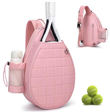 CNWEUFT Tennistasche, gesteppter Tennis-Rucksack für 2 Schläger, wasserdichte Crossbody-Sling-Pickleball-Taschen für Damen, Herren und Jugendliche