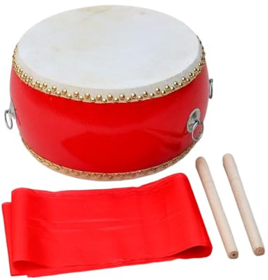 Kuhläsesoten Für Rote Trommel Mit Trommelsticks Und Rote Seide, Geeignet Für Festivalaufführungen, Campus Und Anfänger,60CM