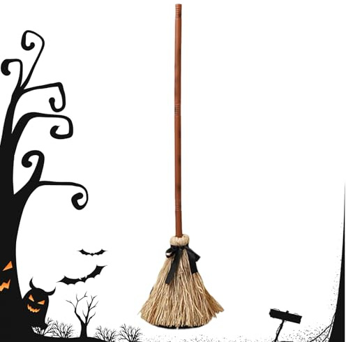 Escoba De Bruja | Escoba Flotante de Halloween,Decoración Animada en Movimiento con Sonidos Espeluznantes e Iluminación para Interior y Exterior