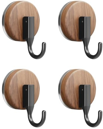 Kaiyzo 4 Ganchos de Ventosa Sin Taladrar, Ganchos de Pared Reutilizables Autoadhesivos de ABS para Baño y Cocina, Ventosas Fuertes para Toallas y Ropa (Negro)