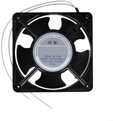 Ventilateur axial pour insert de cheminée, 120 x 120 x 38 mm, ventilateur à lame en métal haute température, flux d'air efficace, fonctionnement silencieux pour chauffage intérieur