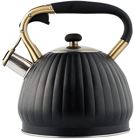 Bouilloire à thé sur la cuisinière Théière sifflante Bouilloire à thé 3,5 L Bouilloire sifflante pour cuisinière à gaz Bouilloire à thé en acier inoxydable Bouilloire à thé en forme de citrouille