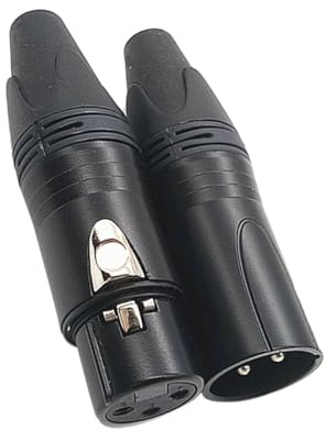 Tofficu 2 Pezzi Connettori Xlr Maschio e Femmina 3 Poli per Microfono e Cavo Audio, Connettore a Saldare Guscio in Plastica Liscio, Adatti per Apparecchiature Audio, Dmx e Altoparlanti