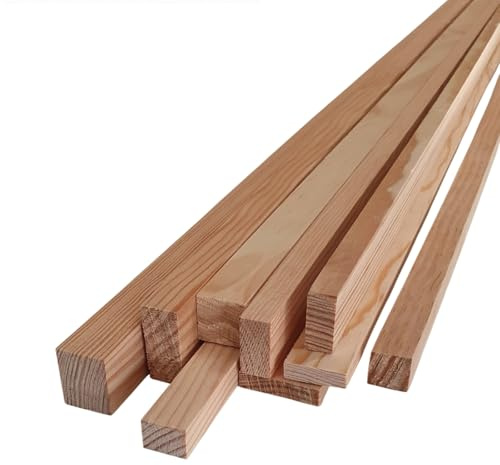 MadeInNature Set aus Massivholz, Kiefer, ohne Knoten und gehobelt, Holzarbeiten, Länge 2 m, Modell und Größe wählbar (Ref. 5391, Größe 30 x 30 mm, 8 Stück)