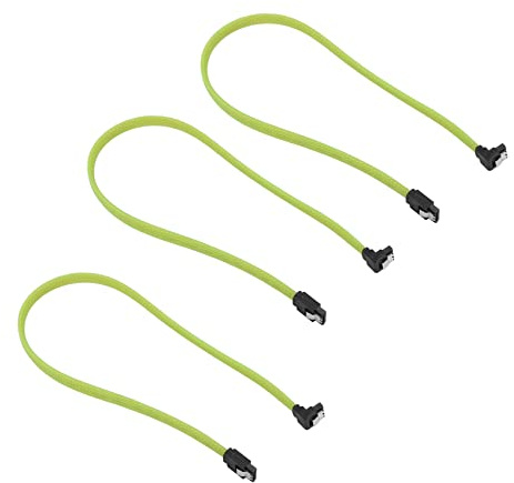 Hndhbfgrt 3X Sata 3.0 III Sata3 Cable de Datos de 7 Pines Cables Ssd 6Gb/S de ÁNgulo Recto Cable de Datos de Disco Duro HDD(Verde)