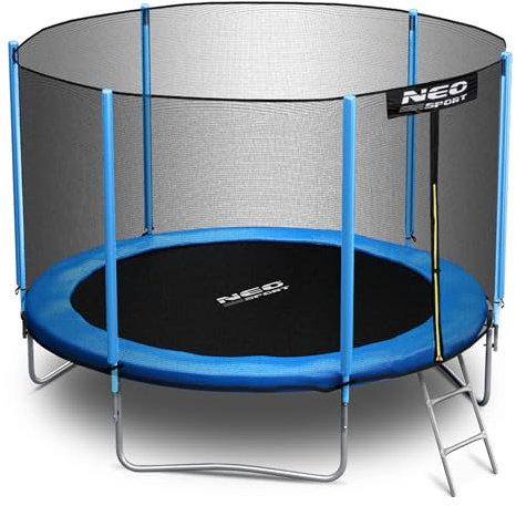 Neo-Sport Trampoline de Jardin - 312 cm - Trampoline sur 3 Pieds Doubles - Échelle en métal - Filet de sécurité - Trampoline d'extérieur pour Enfants