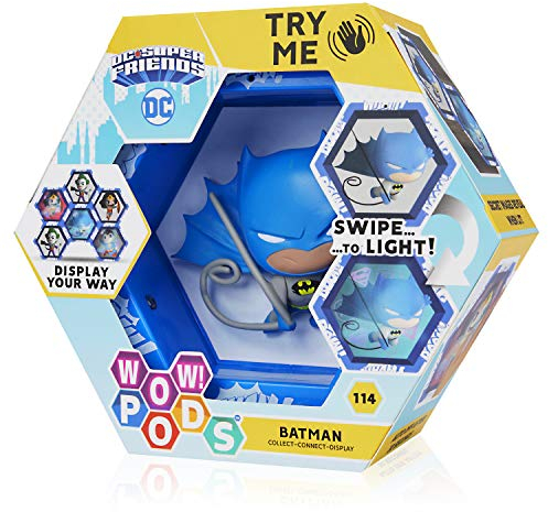 WOW! PODS DC Comics Batman - Figurine de Super-héros Lumineux à tête branlante, Jouet à Collectionner Extra Large Cranberry