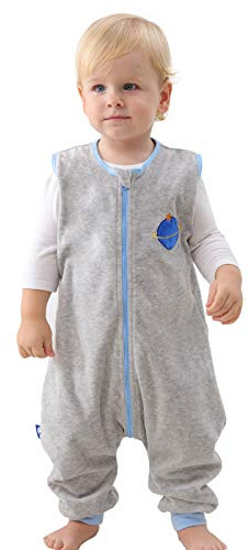 Baby Unisex Schlummersack mit Füße Schlafsack Baby tragbare Fleece-Decke für erste Gehversuche Säugling Kinder 1-4 Jahre tog1.5
