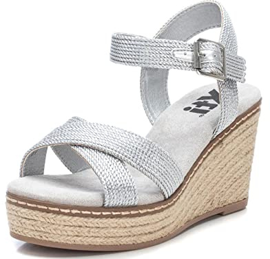 XTI Sandalias con cuña 045173 pleteado - Altura cuña 7cm -