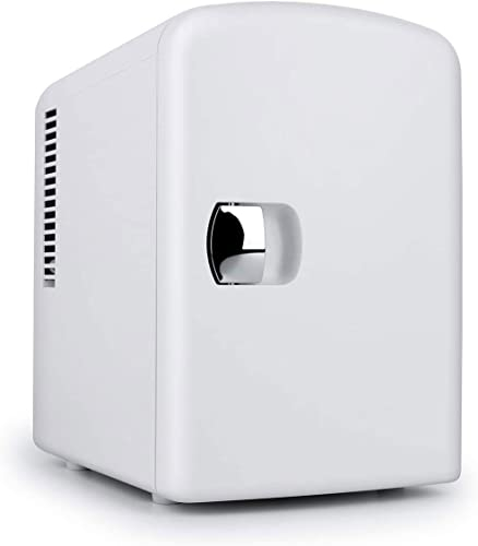 Denver MFR-400 Small Mini Fridge With UV Light Disinfection - 4 Litre / 6 can – Perfect for Skincare, Cosmetics, Food or Drink - Bedroom, Car or Games Room - Cools & Warms – Mains or Portable - White