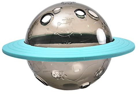 Duvoplus, Wobble `n Snack Ball 16,5 x 16,5 x 11 cm, Blau, nachfüllbarer Spender, hilft Magenverdrehungen, Blähungen und Fettleibigkeit zu vermeiden, stimuliert die geistige Entwicklung