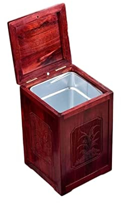 KYUSAR Cubo de Basura Papelera Papelera De Madera Papelera Papelera Rústica Contenedor De Basura para El Hogar O La Oficina Granja Sala De Estar Bote de Basura (Blue : BLU)