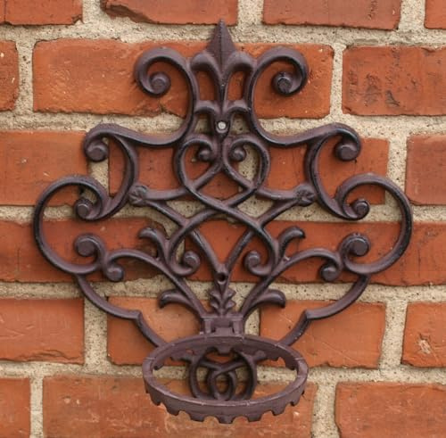 Generisch Dekorativer Blumenhalter Topfhalter Gusseisen Wandhalterung antiker Landhausstil Gartendeko
