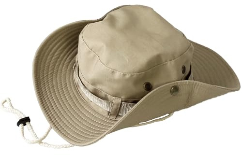 Taeku Chapeau Boonie Homme Femme Anti UV Protection Solaire à Large Bord Chapeau pour Extérieur Safari Chapeau de Soleil pour Extérieur Randonnée, Clair, Taille Unique