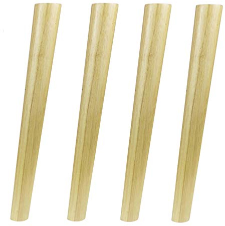 EUTYRG 4 x Tischbeine aus Massivholz, Eiche, konische Sofabeine aus Holz, Ersatz-Schrankfüße (Neigung 60 cm)