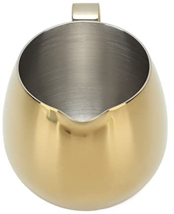 MOUMOUTEN Coffee Milk Cup, 300ml Stainless Steel Milk Frothing Pitcher Cappuccino Latte Art Milk Jug Cup Golden (350ml)