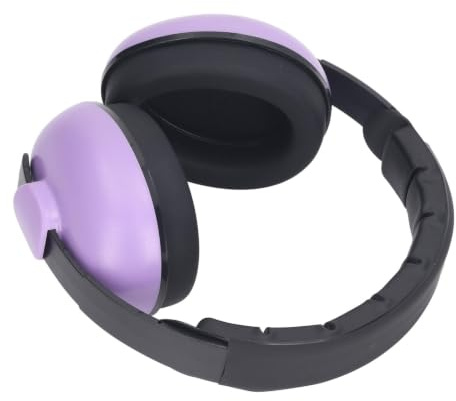 Walfront Casque Antibruit Protection Auditive Pliable NRR 31dB pour Voyage et Études avec Coque ABS et Éponge Insonorisante Violet(Convient uniquement aux bébés de 0 à 3 ans.)