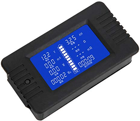 Battery Test Detector, Current Voltage Power Energy Meter Tester with High Chip Control for 0,200V, 0,300A, 0,60000W for Various Batteries, Display Running Time (015 English