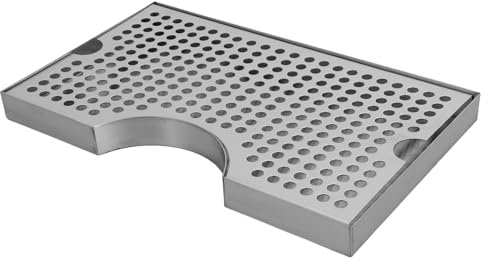 Bandeja de Goteo para Dispensador de Cerveza, Acero Inoxidable 304, 1 | Plata, Formato Compacto para Kegerator, Pieza de Recogida Base Antideslizante
