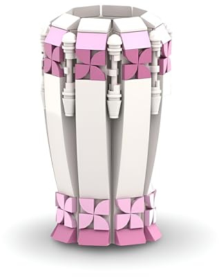 Ebortsin Flower Vase Building Block Set, for Flowers Bouquet, Pink Vase Flower Display Stand Building Block Kit for Women Adult, 280+ PCS