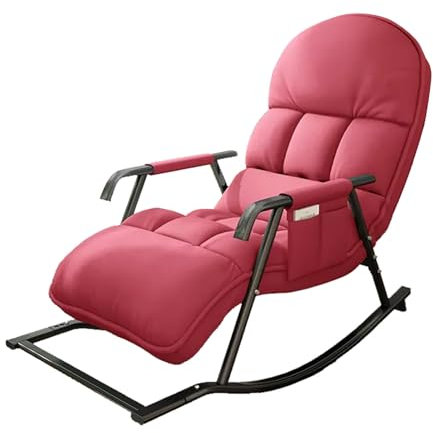 Generisch Freizeit-Schaukelstuhl, Freizeitstuhl, Schaukelstuhl mit Fußstütze, Schaukelstuhl mit Verstellbarer Rückenlehne, bequemer Polsterstuhl, Relaxsessel mit Seitentaschen, Kippschutz-Design, für