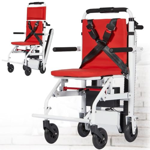 Mobile Tragbare Treppen,Elektrischer Handwagen-Treppensteiger,Elektrischer Treppenrollstuhl,Treppenlift,Rollstuhl Faltbar Leicht,Für Ältere Menschen Mit Behinderungen 13AH