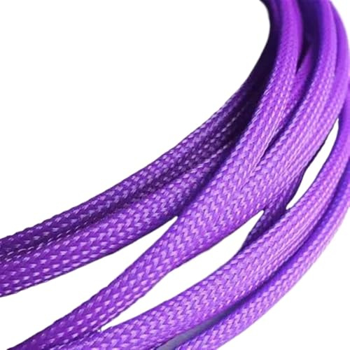 Guaina Per Cavi Elettrici Guaina for cavi espandibile da 1 metro, 2 mm ~ 40 mm, intrecciata stretta, ad alta densità, durezza, isolante, protezione della linea, guaina for pressacavo(PURPLE,2mm)
