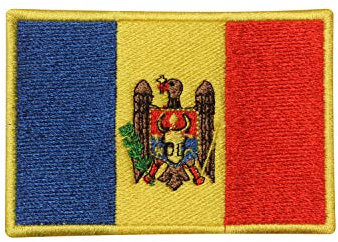 Moldawien Länderflagge Logo Patch bestickt Applikation Moldawien Länderflagge Patch Aufbügler Patch Aufnäher Emblem