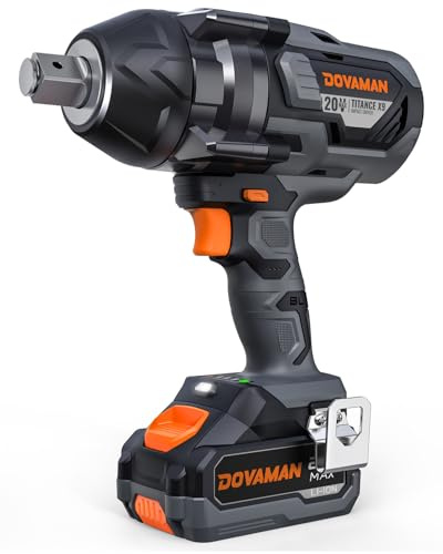 DOVAMAN TITANCE X9 3/4 Inch Impact Gun, 2200 N.M High Torque Brushless Impact Wrench, 20V Cordless Impact Driver with 4.0Ah Battery & Fast Charger, 5 Modes for Heavy Duty Truck & Farm Repair