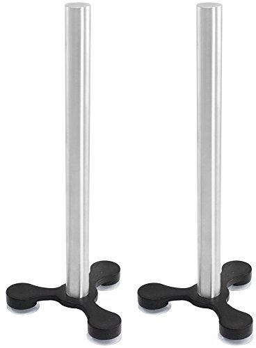 com-four® 2 soportes para rollos de cocina de pie con ventosa, soporte para rollos de papel para la cocina, portarrollos de acero inoxidable, sin taladrar, 31 cm