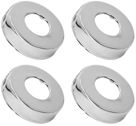 Hugwish Rosetten Für Duscharmaturen 3/4 27mm x 60mm x 15mm in Höhe 4tlg, Rosette Wasserhahn Innenhahn ø 26mm, Rosetten Für Armaturen Duscharmatur Silber (Silber, Ø 60 mm x 15 mm)