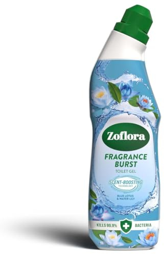 Zoflora Fragrance Burst Toilet Cleaner Gel, Blue Lotus & Waterlily, Odour Control with Scent Boosting Technology, Kills 99.9 Percent of Bacteria, 750ml