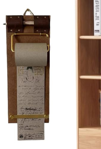 Yongmcxhhj Notizpapierspender Rolle Wand 32x12x3cm Notizrollenhalter Einkaufsliste Wand Abreißblock Mit Rollenpapier Holz Schreibtafel Für Küche, Restaurant, Wohnzimmer