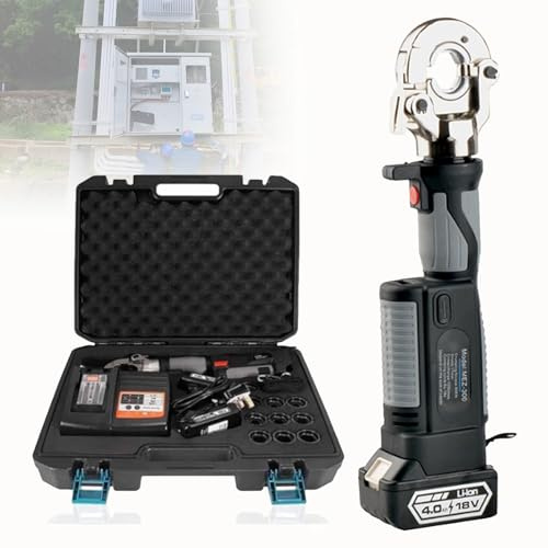 Kit professionale di utensili per crimpatura idraulica elettrica, con 12 paia di matrici, efficiente crimpatrice per capicorda per terminali elettrici e fili da 10 a 300 mm²