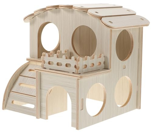 VILLCASE Maison Bois pour Hamster Cachette Simple Nid pour Petits Animaux Abri pour Hamster Maisonnette Confortable